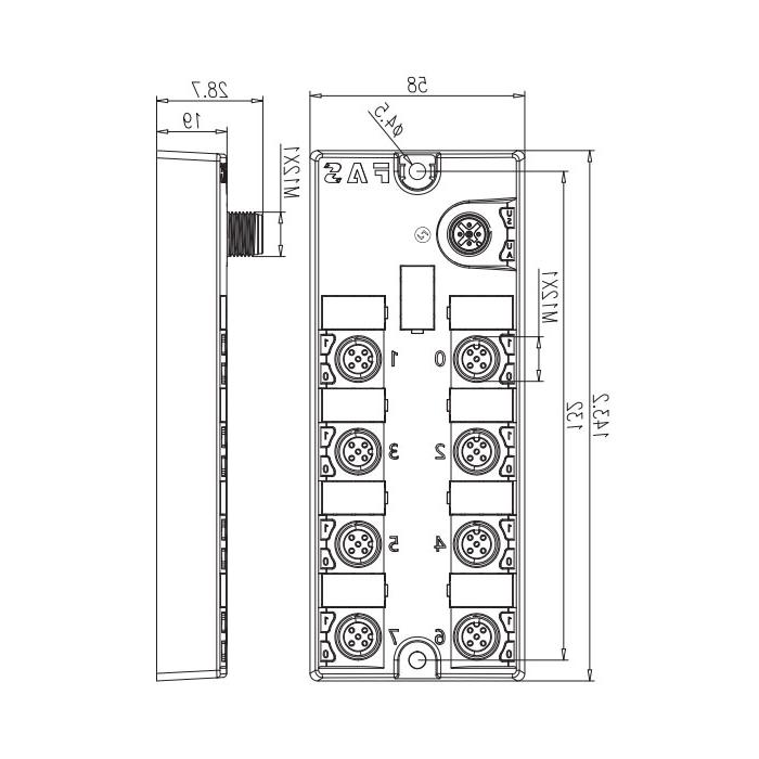 M12 interface、IO-Link Hub、PNP、16DI、00B831