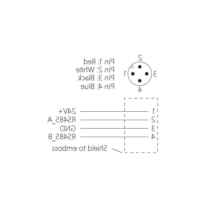 M12 4Pin male/female、Single end pre cast PVC non flexible cable、With shielding、Grey sheath、0C4A23-XXX